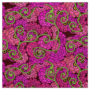 Tissu Spirales de fleurs - rose