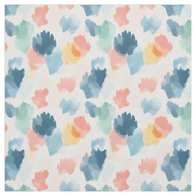 Tissu Splotches Abstraites de peinture arc-en-ciel Boho (Échantillon)