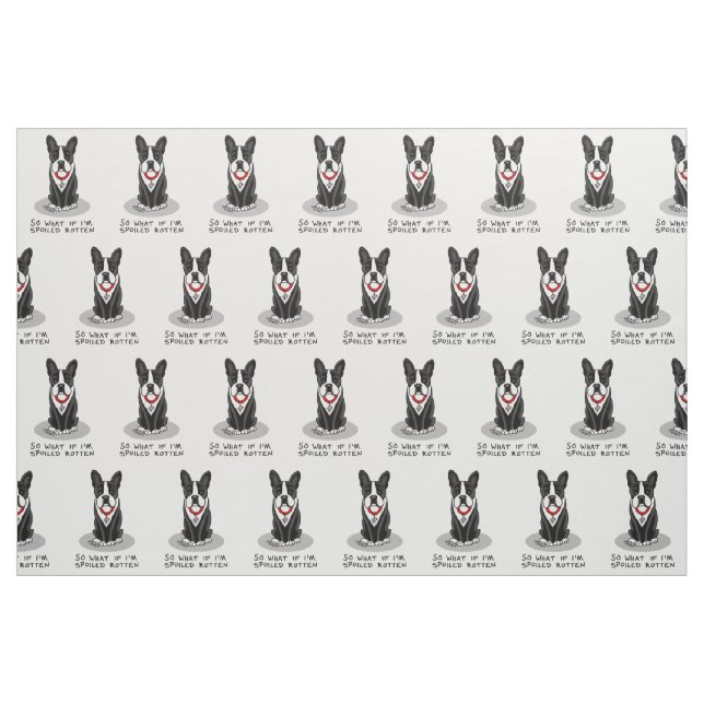 Tissu Spoiled Rotten Boston Terrier (noir) mignon chien (Fat Quarter)