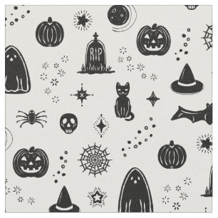 Tissu Spookie Things Motif - Neige + Charbon
