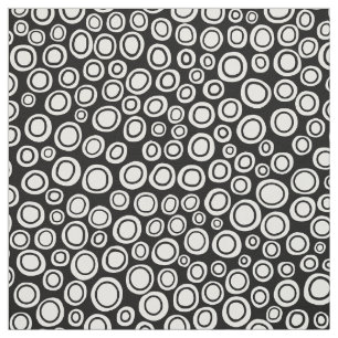Tissu Spots 071215 - Blanc sur noir