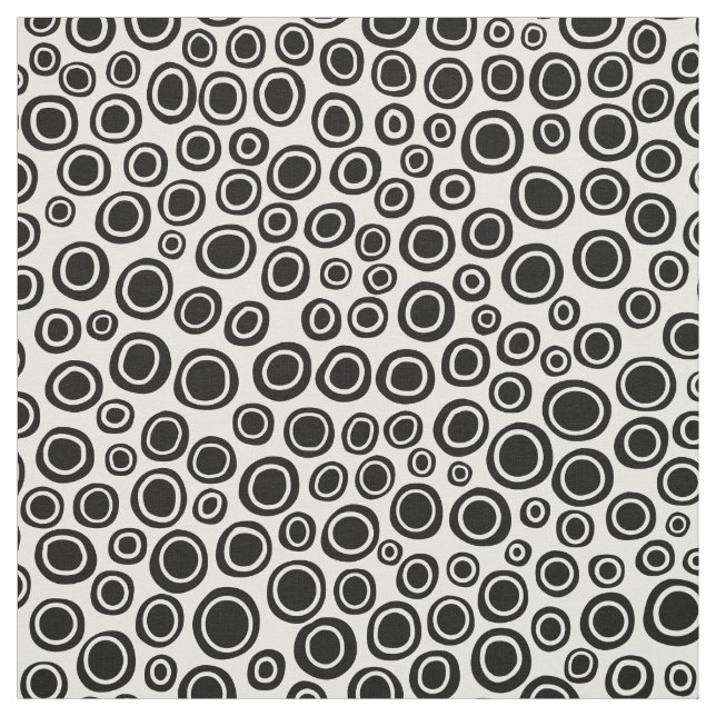 Tissu Spots 071215 - Noir sur blanc (Échantillon)