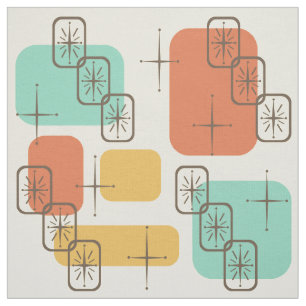 Tissu Spoutnik moderne du milieu du siècle Multicolore 1