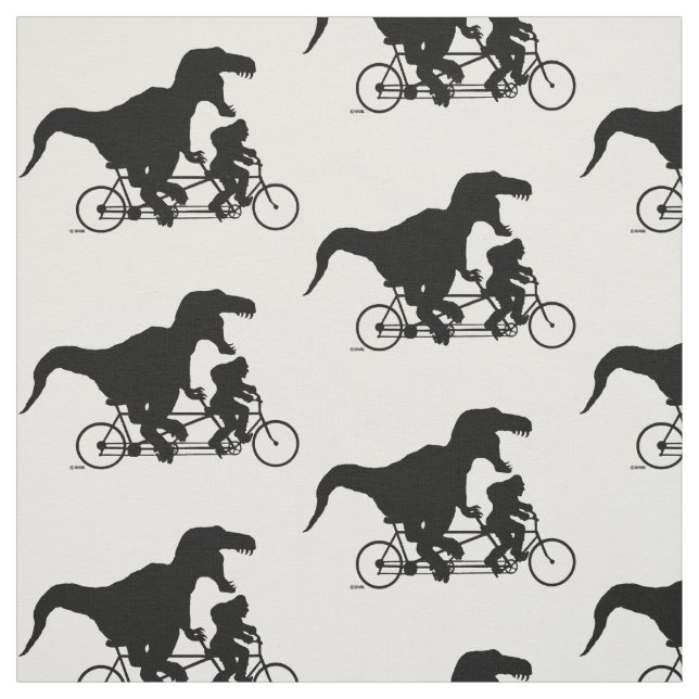 Tissu Squatchin allé faisant un cycle avec T-rex (Échantillon)