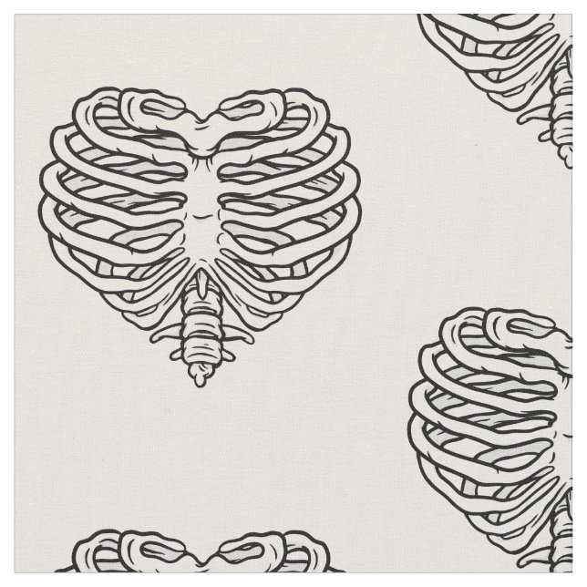 Tissu squelette cardiaque goth valentines (Fermer)