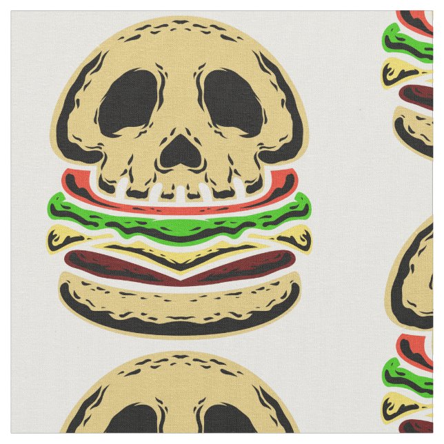 Tissu squelette crâne mort éffrayant hamburger déplaisan (Fermer)