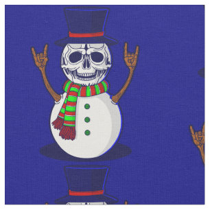 Tissu squelette gothique de noël bonhomme de neige gothm