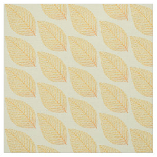 Tissu Squelette jaune doré Feuille Motif Pastel Green