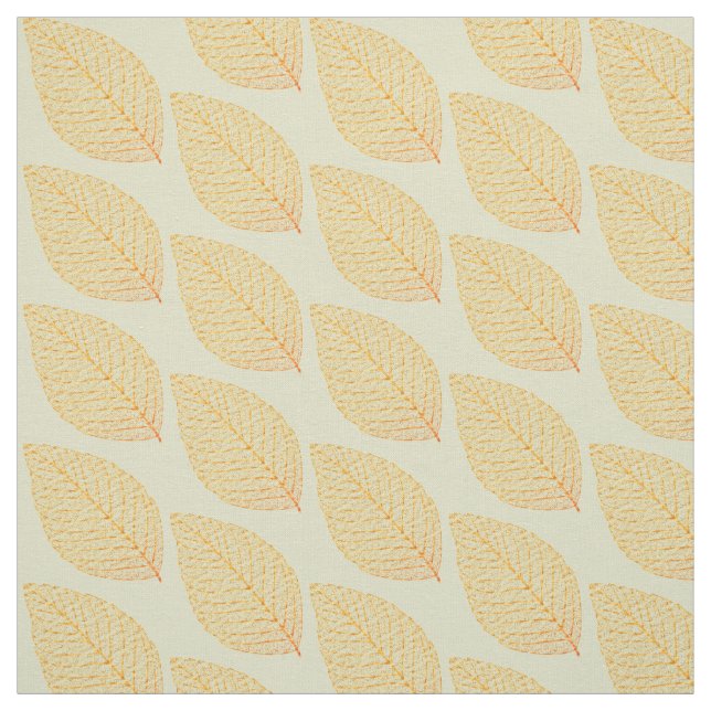 Tissu Squelette jaune doré Feuille Motif Pastel Green (Échantillon)