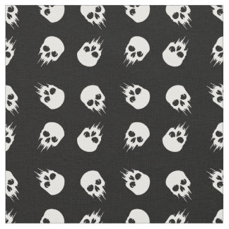 Tissu squelette noir blanc halloween