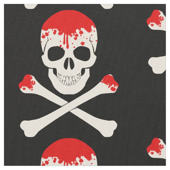 Tissu squelette sanglant du crâne halloween (Fermer)