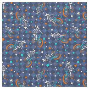 Tissu Squelettes de Loup-Garou et Vélos BMX Motifs