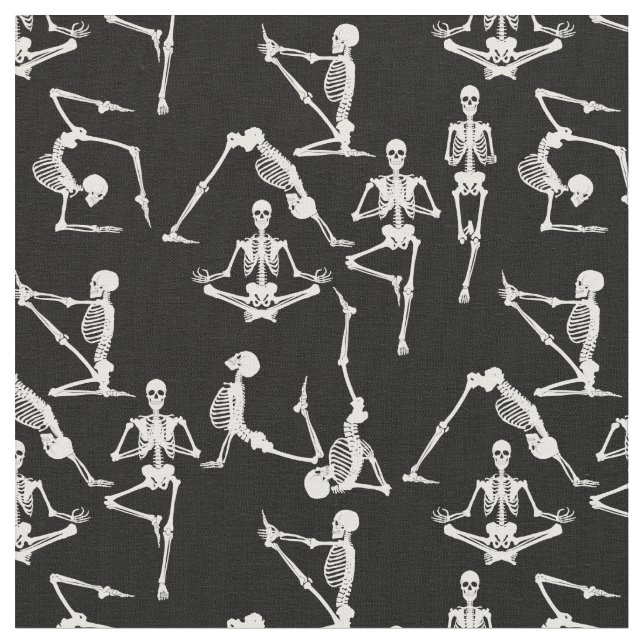 Tissu squelettes de yoga halloween noir (Fermer)