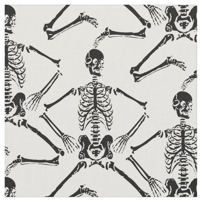 Tissu Squelettes noirs dansant sur l'arrière - plan (Fermer)