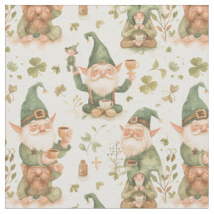 Tissu St. Patrick's Day Drôle Gnome Motif de café