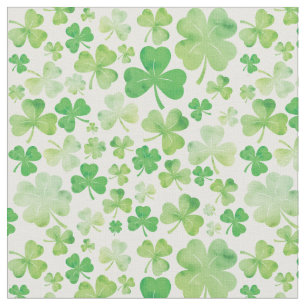 Tissu St. Patricks Day Vert Aquarelle Shamrock Design