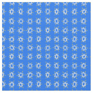 Tissu Star de David Hanoukka Motif Bleu blanc