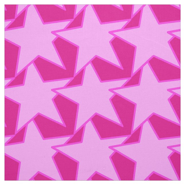 Tissu Star moderne géométrique - rose pâle et fuchsia (Échantillon)