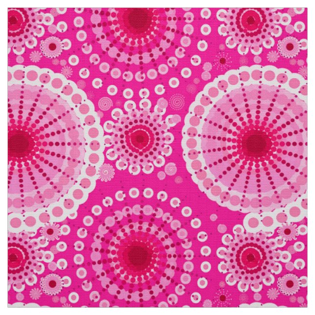 Tissu Starburbs et pinwheel, fuchsia rose & maron (Échantillon)