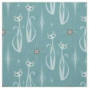 Tissu Starburgh Diamond Cats on Blue