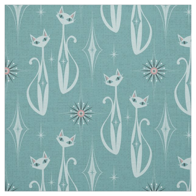 Tissu Starburgh Diamond Cats on Blue (Échantillon)