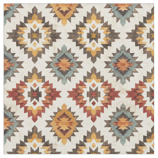 Tissu Starburst du Sud-Ouest Motif-Tribal rustique