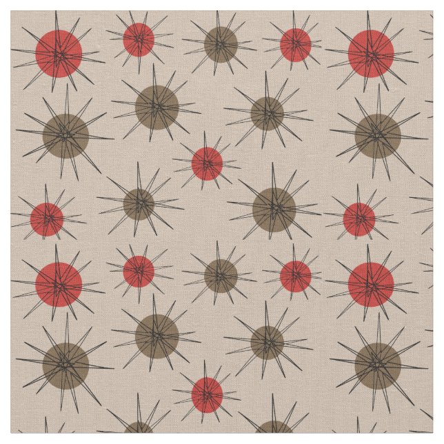Tissu Starbursts Modernes Du Milieu Du Siècle (Fermer)