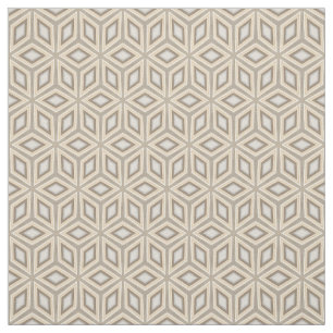 Tissu Stars rétro géométriques et Brown en beige Cube