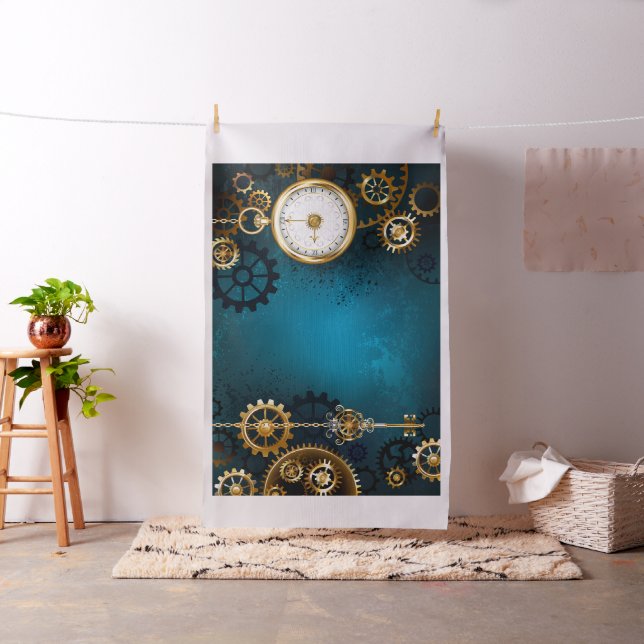 Tissu Steampunk Arrière - plan turquoise avec Gears (In Situ)