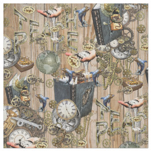 Tissu Steampunk Graphic Element Collections sur bois
