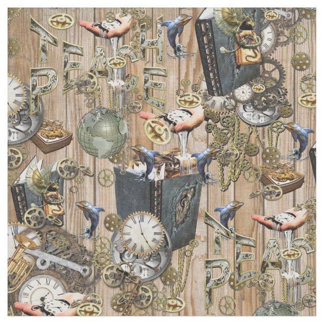 Tissu Steampunk Graphic Element Collections sur bois (Fermer)