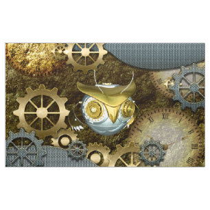 Tissu Steampunk, hibou   mécanique impressionnant avec