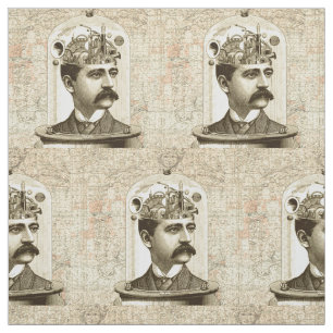 Tissu Steampunk horloge travail cerveau moustache homme