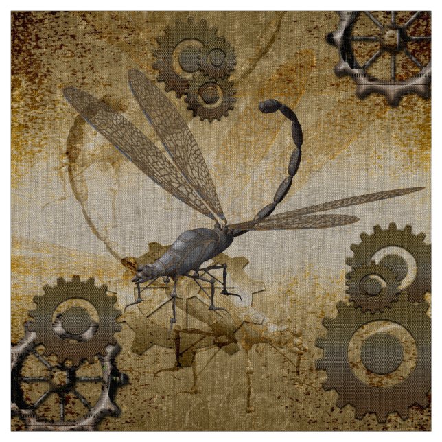 Tissu Steampunk, libellules impressionnantes avec des (Échantillon)