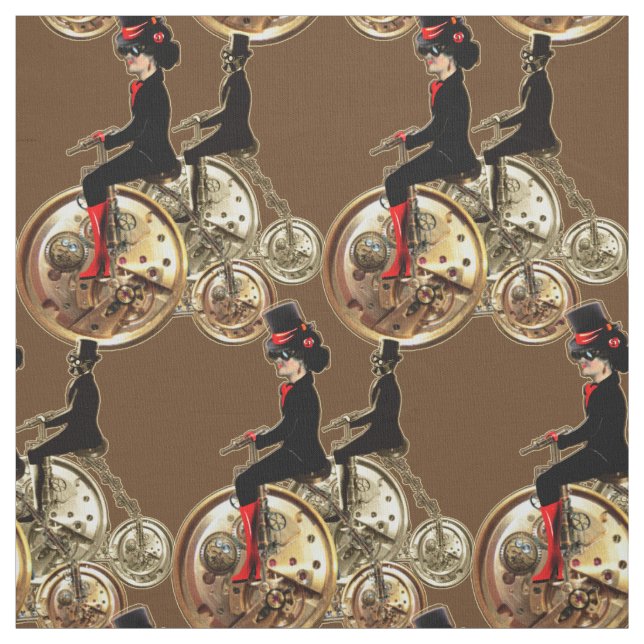Tissu Steampunk pennyfarthing temps de voyage (Échantillon)
