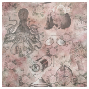 Tissu Steampunk romantique Ephémère Vintage antique