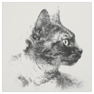 Tissu Stella le chat gris