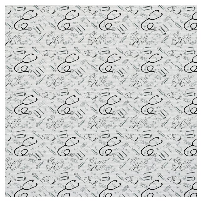 Tissu Stethoscope Motif Médicale (Échantillon)