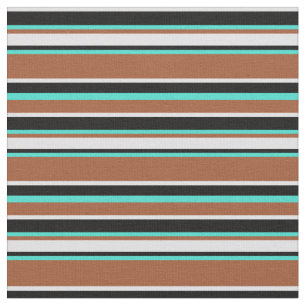 Tissu Stripes Sienna, Turquoise, Black et Lavender