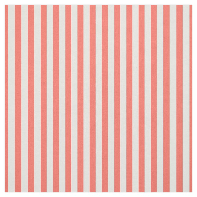 Tissu Stripes simples Motif Coral/Blanc tendance (Échantillon)