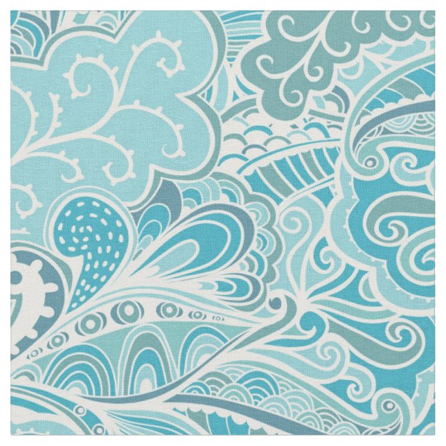 Tissu Structure Abstraite d'aqua florale (Fermer)