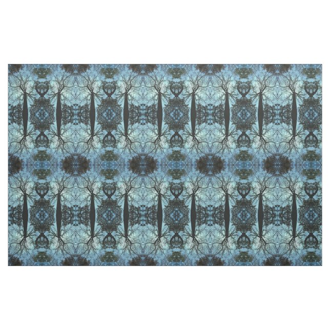 Tissu Structure Abstraite de branche d'arbre bleu (Yard)