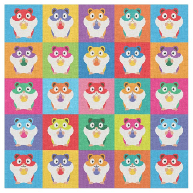 Tissu Structure de Hamsters Pop Art (Fermer)