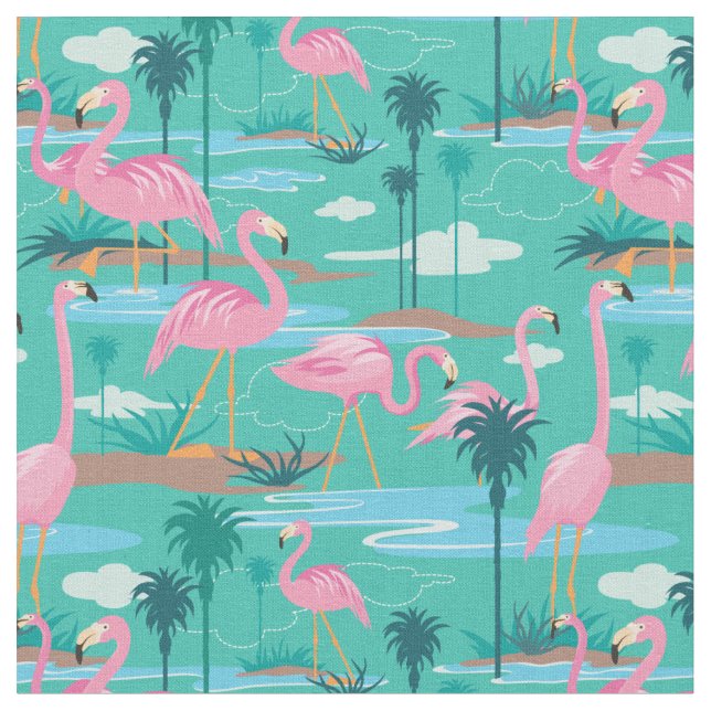 Tissu Structure d'impression Flamant rose (Fermer)
