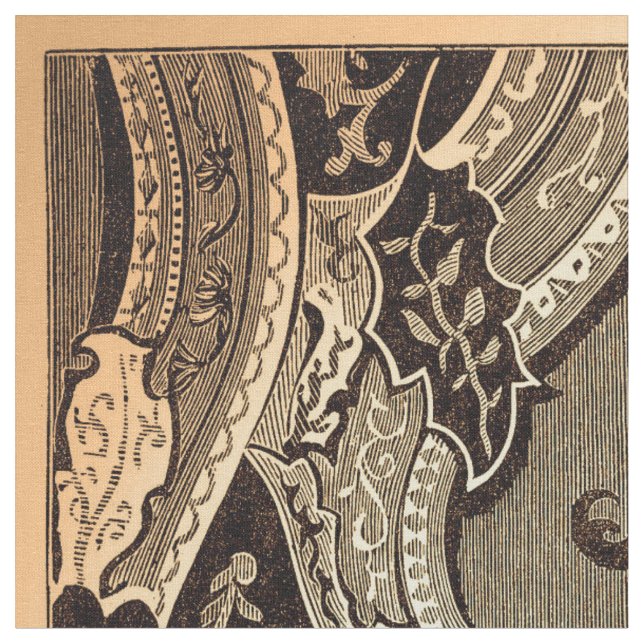 Tissu Structure en panneau de fleurs victorienne ornée (Fermer)