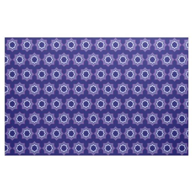 Tissu Structure Motif Blue Star (Yard)
