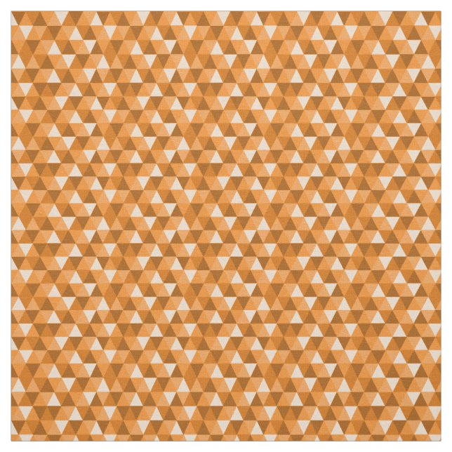 Tissu Structure Motif triangles géométriques orange (Échantillon)