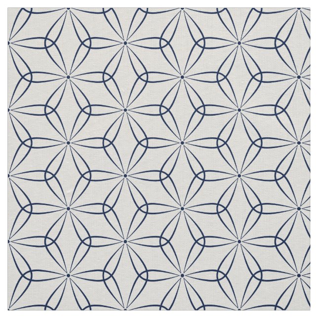 Tissu Style 02 d'Asanoha - indigo bleu-foncé 001744 (Échantillon)