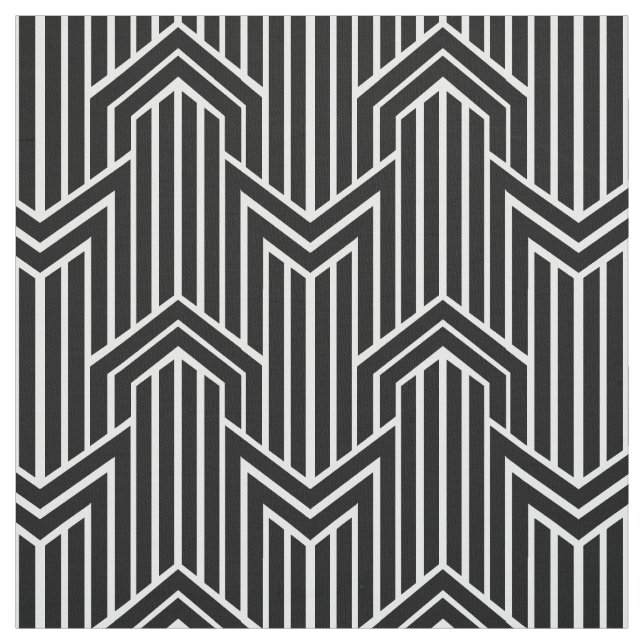 Tissu Style Art Déco Géométrique Chevron (Échantillon)