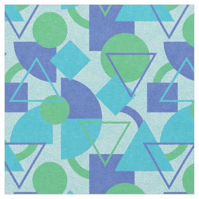 Tissu Style Bauhaus vert et bleu (Fermer)